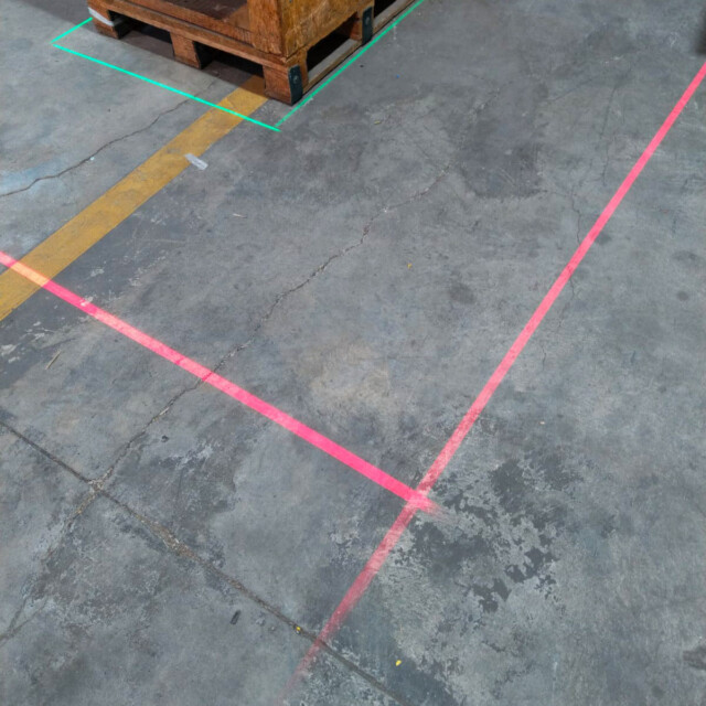 laser floor marking modules for safety zones around industrial machinery
